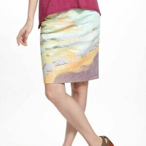 Kevin O'Brien for Anthropologie painting print Pencil Skirt Knee-Length
